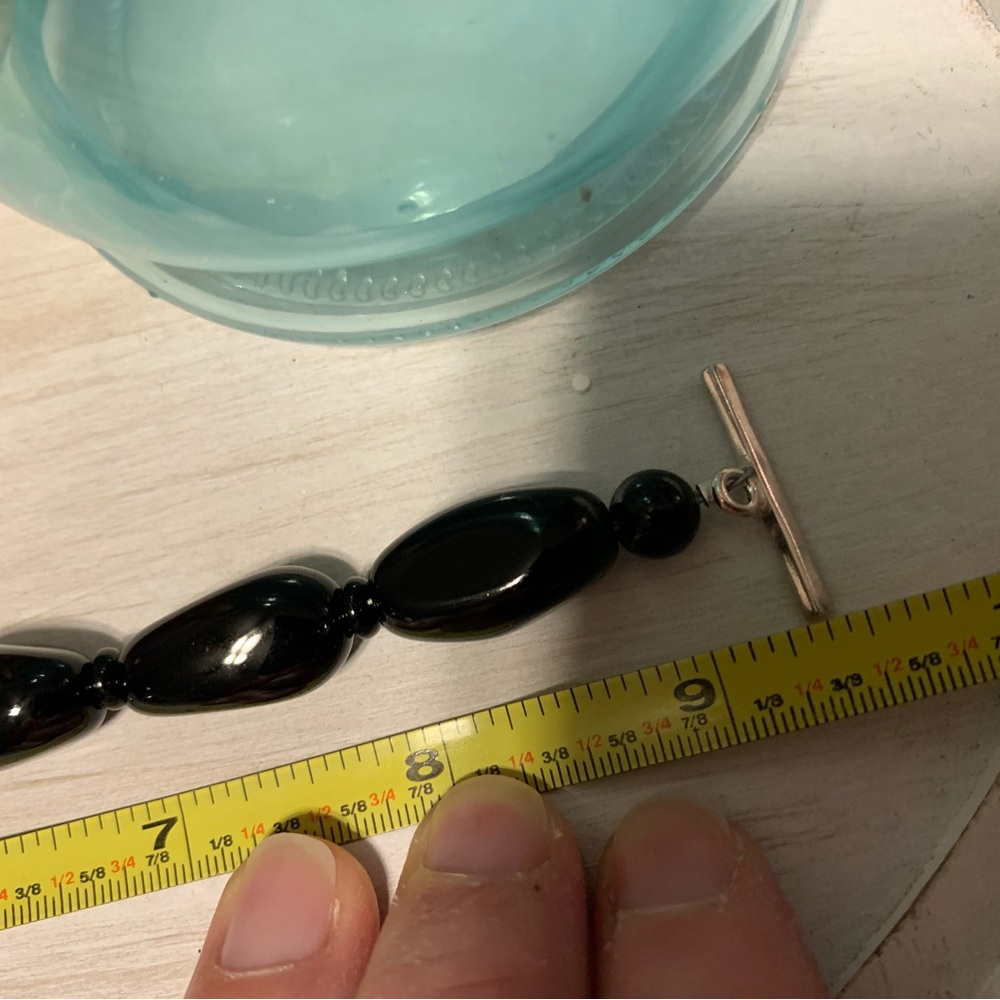 Sterling Silver & Onyx Bracelet - Picture 6 of 9